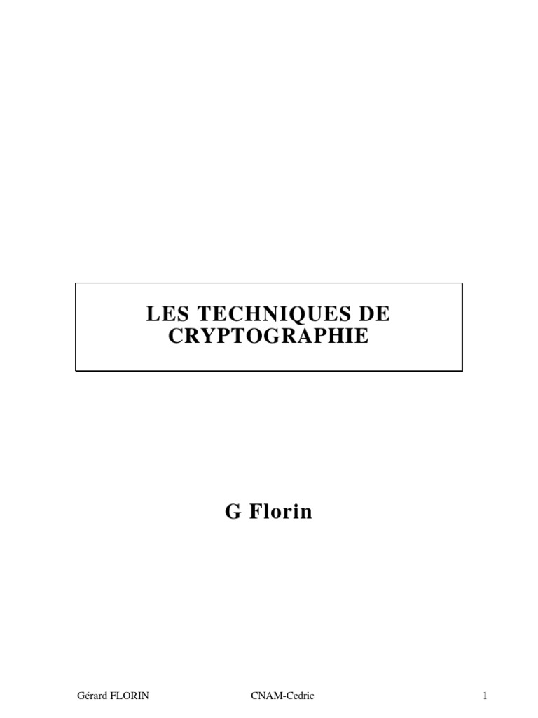 Techniques de Cryptographie Essentielles | PDF | Cryptographie | Public ...