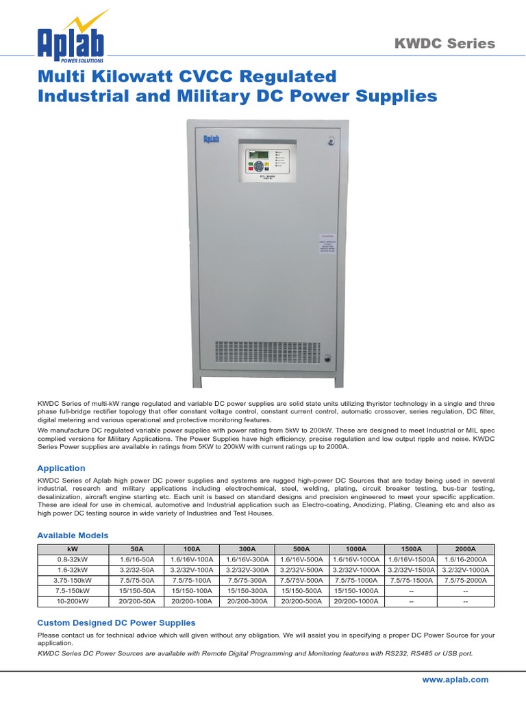 Aplab DC PS PDF Power Supply Direct Current