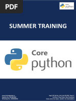 Core Python Summer Training Course