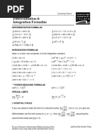 Maths Differentiation and Integration Formulas