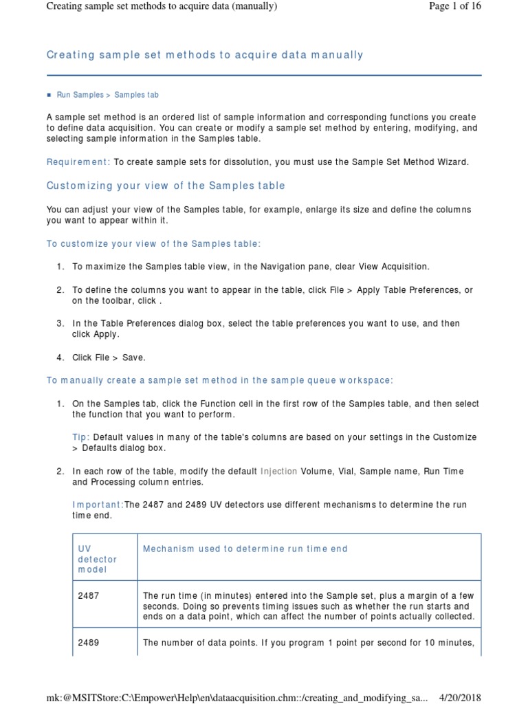 Sample Set Method Creation Guide | PDF | Calibration | Function ...