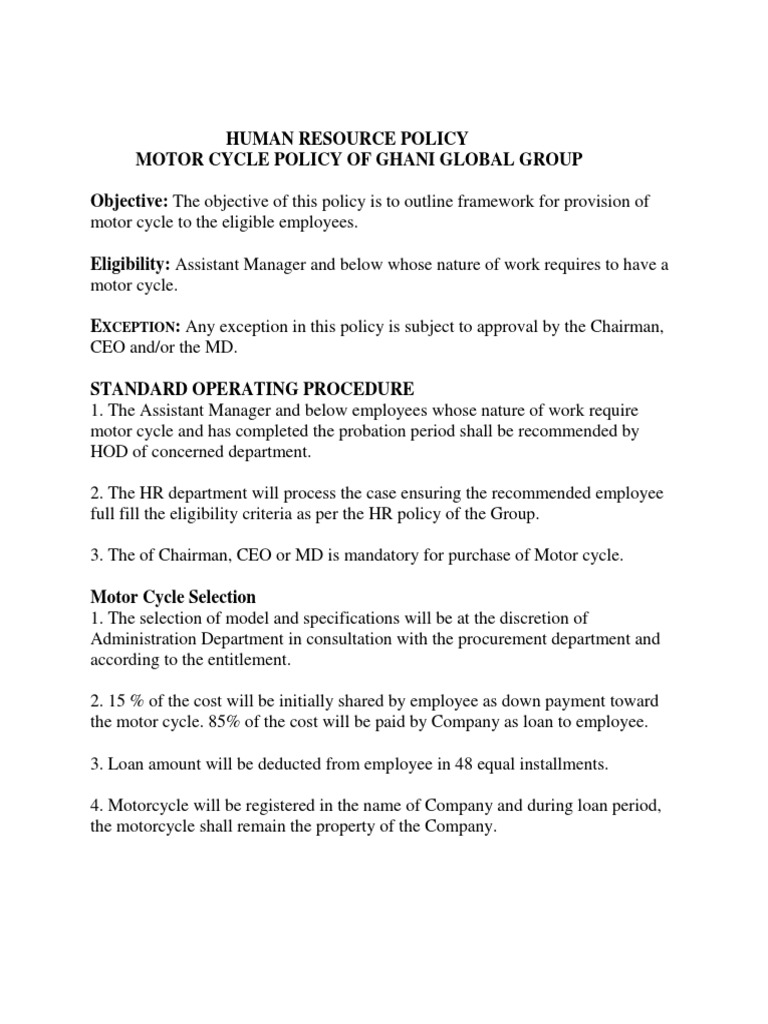 cycle to work policy