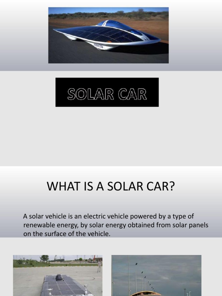 Solar Cars: Components & Applications | PDF | Photovoltaic System ...