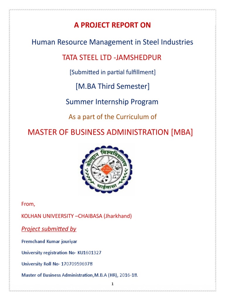 HR Management in Tata Steel Industries | PDF | Human Resource ...