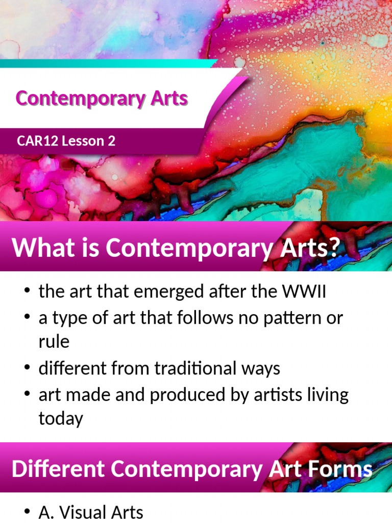 Lesson 2 Contemporary Art PDF Paintings Art Media