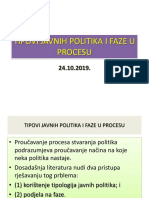 Tipovi Javnih Politika I Faze U Procesu