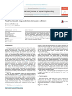 Analytical Models For Penetration Mechanics