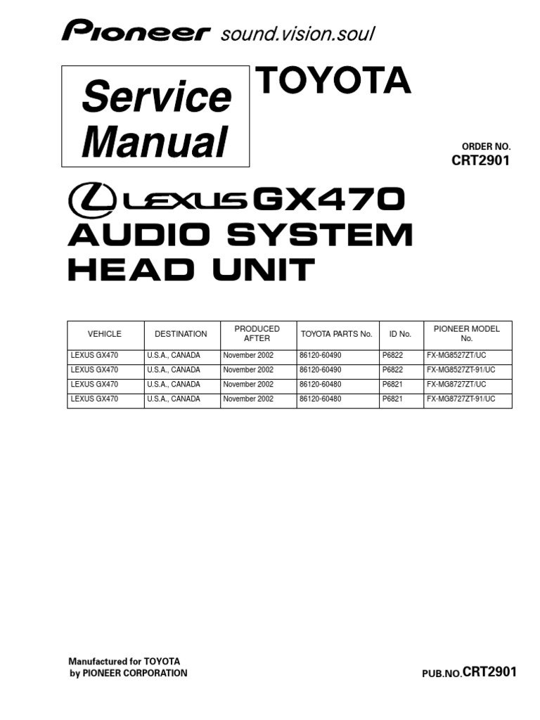 Lexus GX470 Audio System Manual | PDF | Signal To Noise Ratio