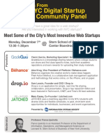 Digital Startup NYC Panel Info Flyer