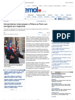 Universitarios interrumpen a Piñera en París con consignas pro mapuches