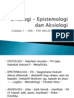 Ontologi, Aksiologi Dan EPISTEMOLOGI