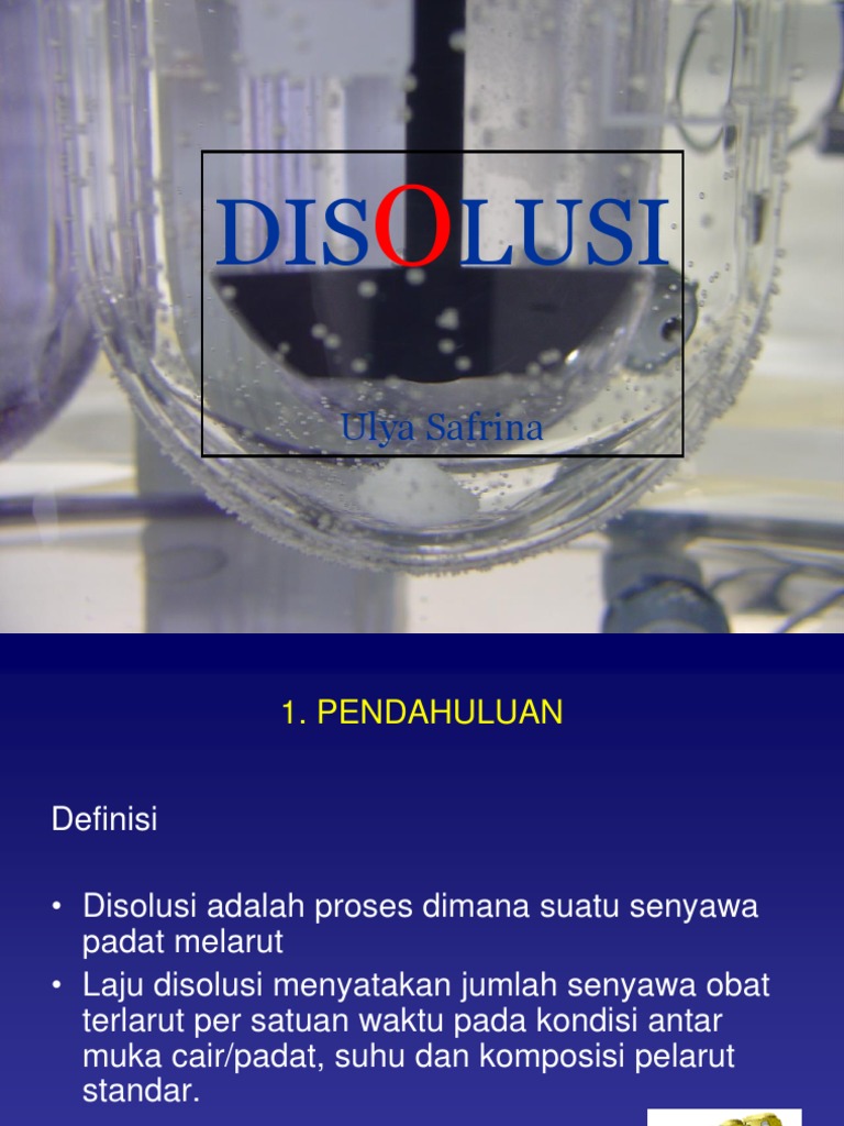 Prinsip dan Metode Uji Disolusi Obat | PDF | Griya & Taman