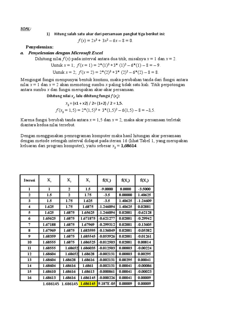 Latihan Metode Numerik | PDF