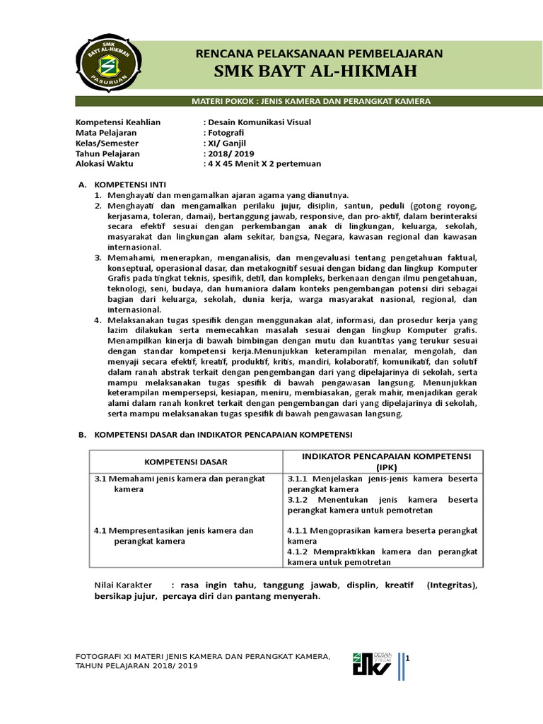 Rpp Fotografi Xi Kd 3 1 4 1