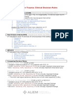 Head CT Decision Rules in Trauma