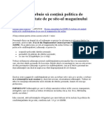 GDPR Ce Trebuie Să Conțină Politica de Confidențialitate de Pe Site