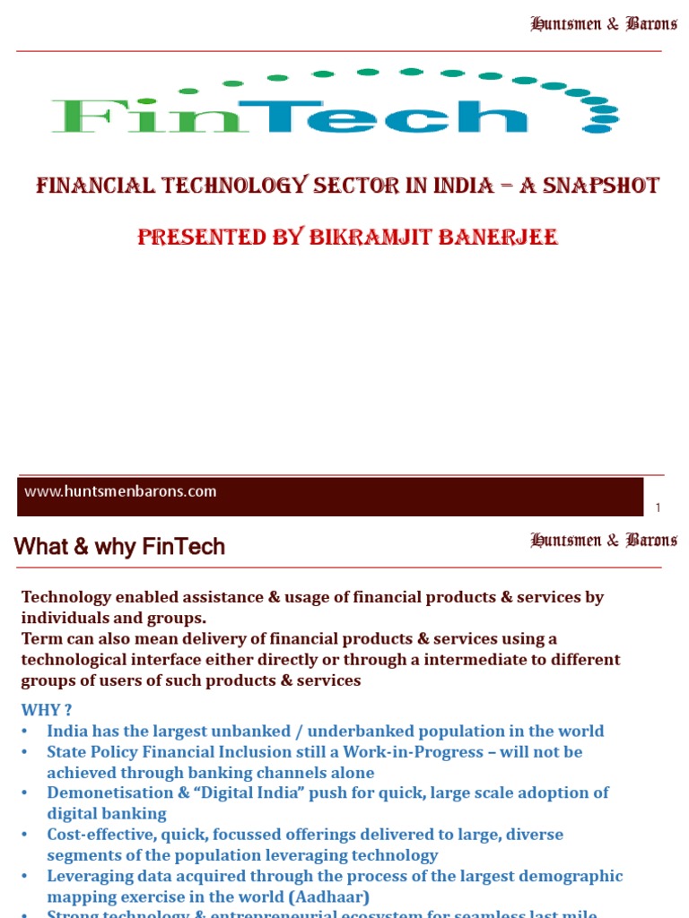 Overview of India's FinTech Landscape | PDF | Financial Technology ...