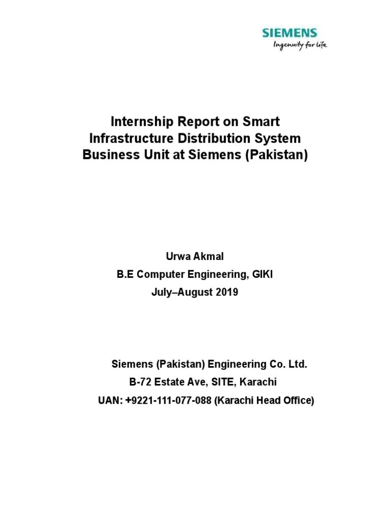 Internship Report Siemens | PDF | Electrical Engineering | Electricity