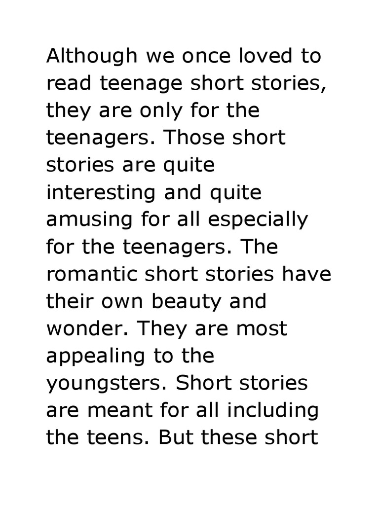 Short story for teenagers discount