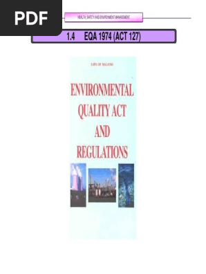 Chapter 1 (Unit 1.4 EQA 1974 (Osha)  PDF  Environmental Impact 