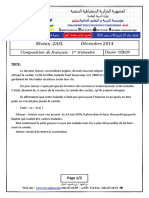 Examen Et Corrige Francais 2ASL 2014 T1