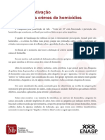 Motivação dos crimes de homicídios: impulsos e motivos fúteis