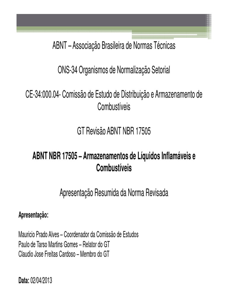 Revisão da Norma ABNT NBR 17505 | PDF | Oxigênio | Líquidos