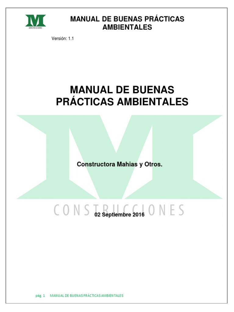 Manual de Buenas Practicas Ambientales | PDF | Residuos | Agua