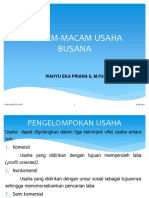 Pertemuan Ke 9 Macam-Macam Usaha Busana