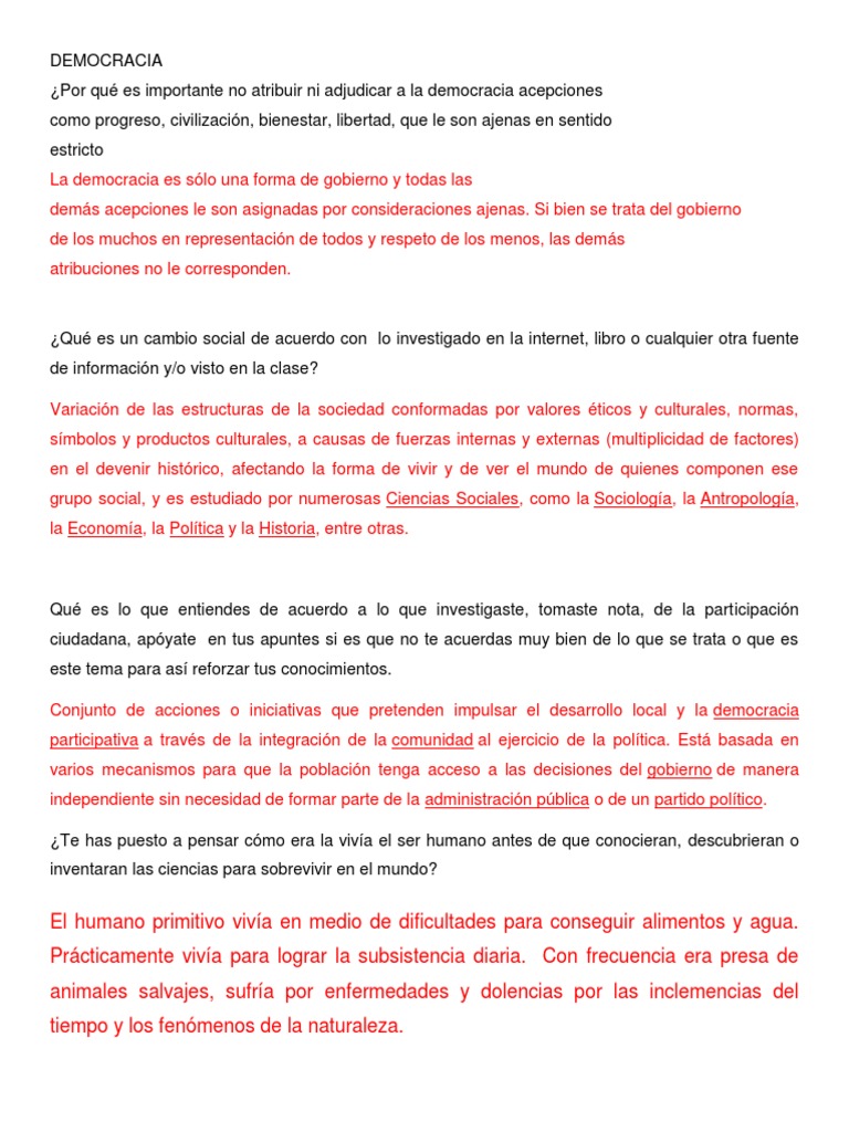 Importancia de la Democracia y Ciencias Sociales | PDF | Sociedad ...