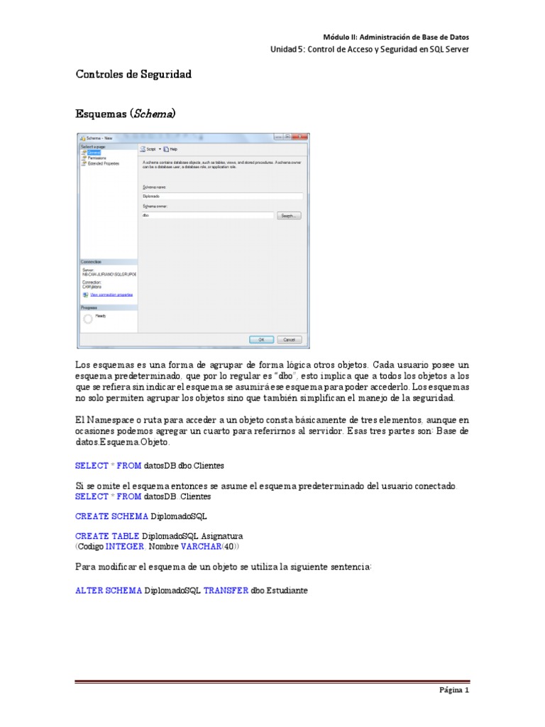 Control de Acceso en SQL Server | PDF | Servidor SQL de Microsoft ...
