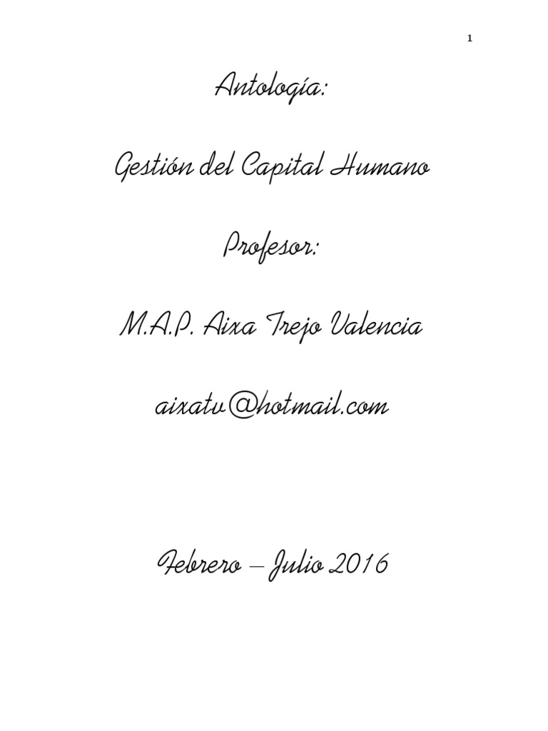 Gestión Del Capital Humano | PDF | Gestión de recursos humanos