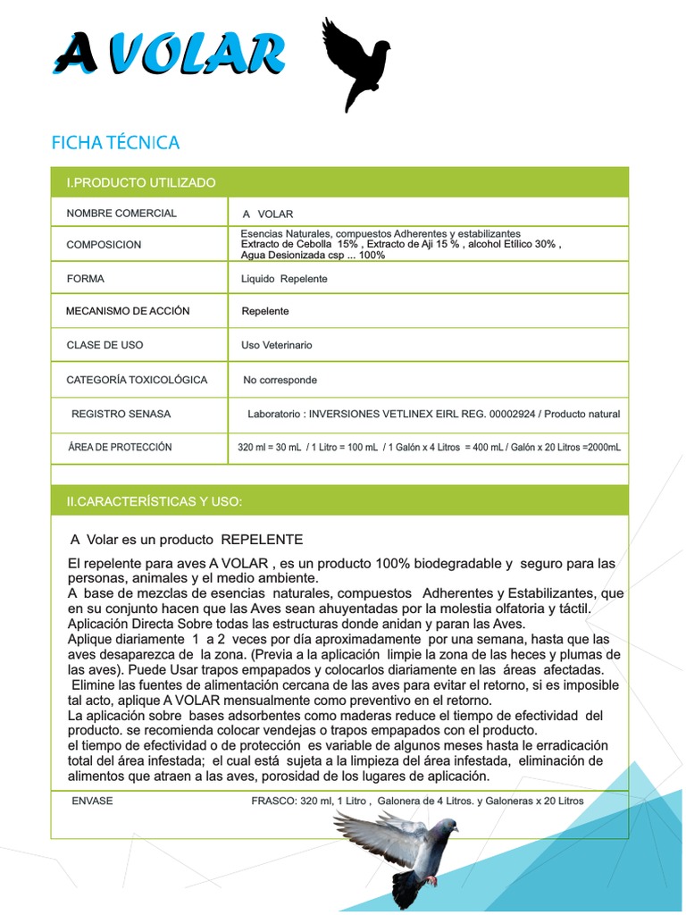 Ficha Tecnica de Avolar Aves Naturaleza