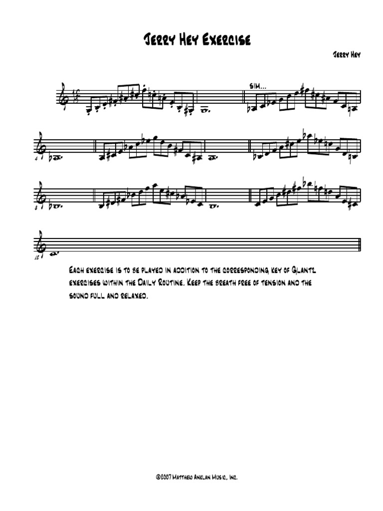 Jerry Hey Exercise For Trumpet | PDF