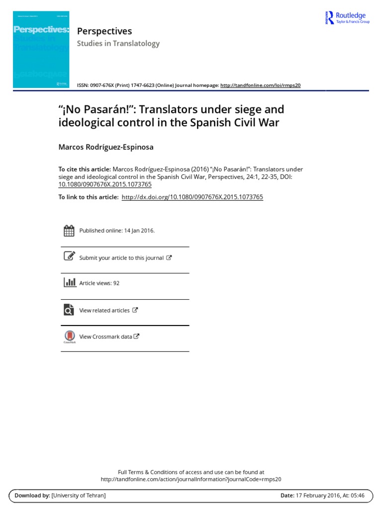 No Pasar N Translators Under Siege and Ideological Control in The ...