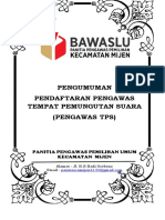 Pengumuman Pendaftaran Pengawas TPS