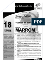 INSS Prova Cargo NM 18 Caderno Marron