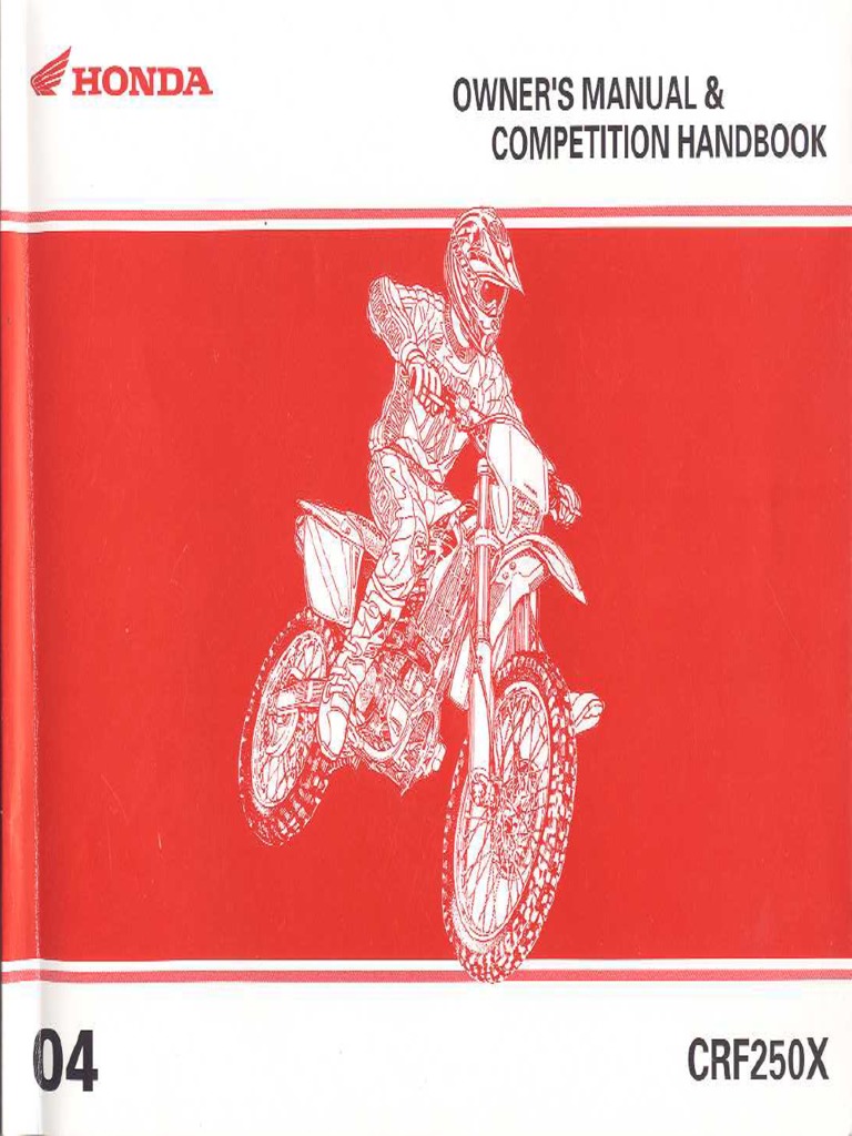 Honda CRF 250 X 04-05 Service Manual Eng PDF | PDF