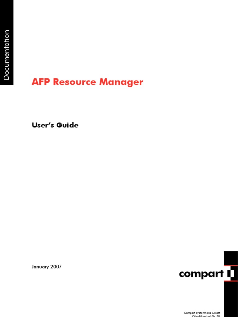 AFP Resource Manager Manual en | PDF | Source Code | Library (Computing)