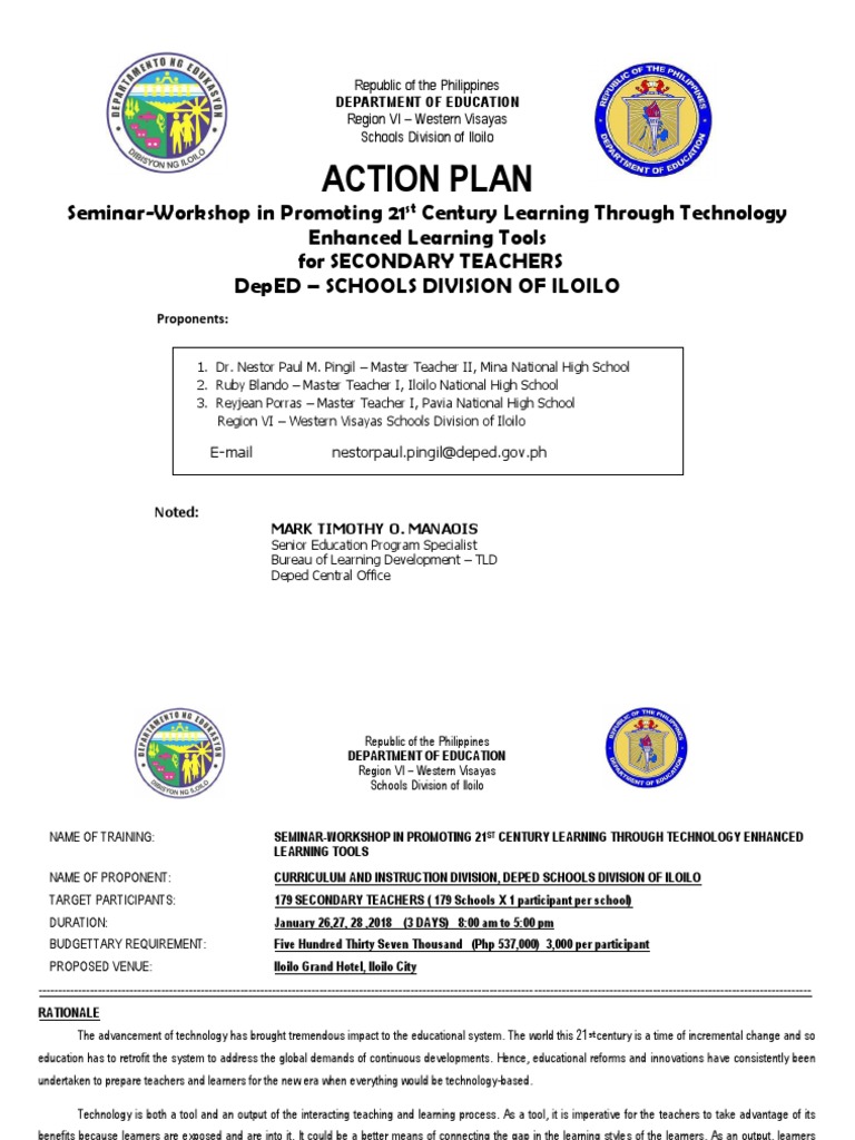Action Plan for 21st Century Learning | PDF | Educational Technology ...
