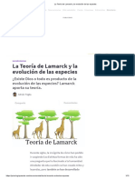 La Teoría de Lamarck y La Evolución de Las Especies