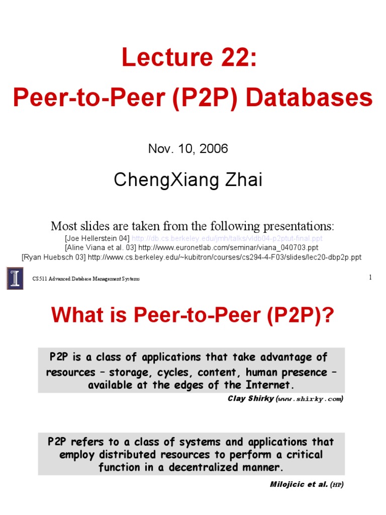 Peer-to-Peer Database Systems Overview | PDF | Peer To Peer | Databases