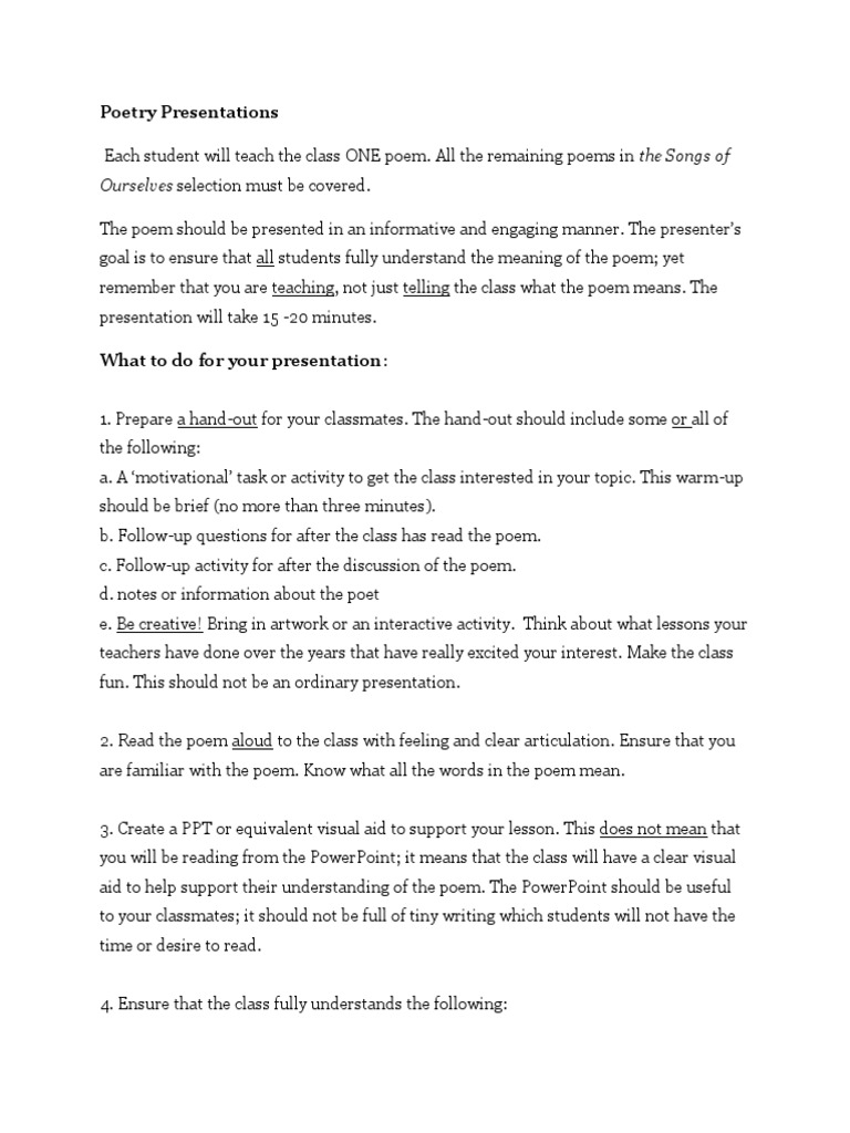 Engaging Poetry Presentation Guide | PDF | Understanding | Poetry