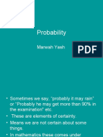 Probability: Marwah Yash
