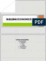Building Economics Int, Role, Scope, Imp