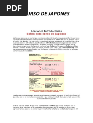 Curso De Japones Pdf Kanji Idioma Japones