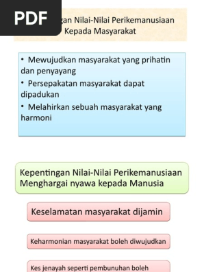 Kepentingan Nilai Nilai Perikemanusiaan Kepada Masyarakat Pdf