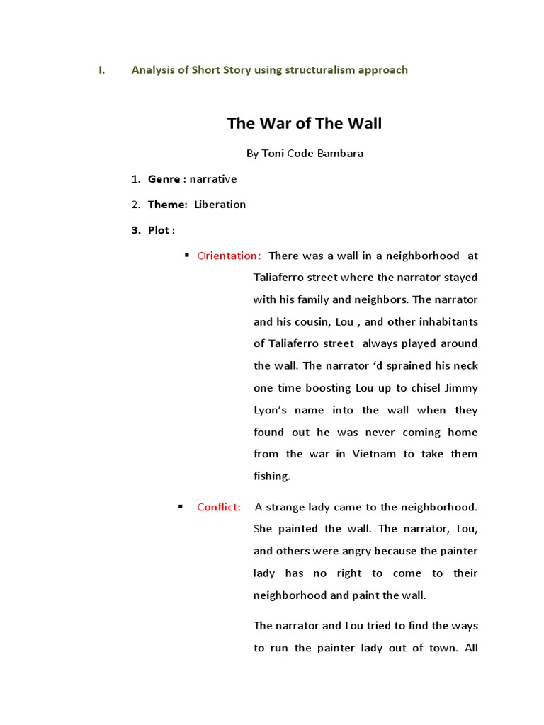 Short Story Analysis The War of The Wall PDF