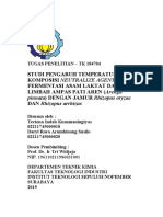 STUDI PENGARUH TEMPERATUR DAN KOMPOSISI NEUTRALIZE AGENT PADA FERMENTASI ASAM LAKTAT DARI LIMBAH AMPAS PATI AREN (Arenga pinnata) DENGAN JAMUR Rhizopus oryzae DAN Rhizopus arrhizus