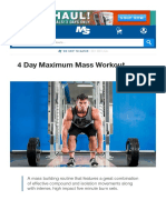 4 Day Maximum Mass Workout - Muscle & Strength